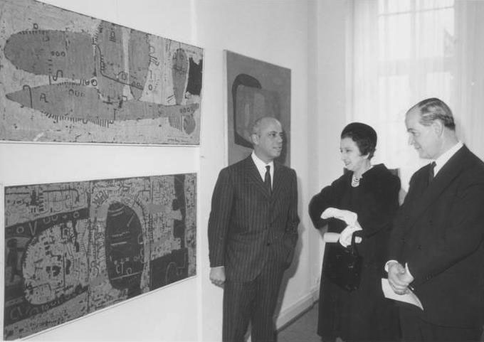 Gaspero Del Corso presenta il lavoro di Gaetano Pompa in occasione di 'Pittura Italiana Oggi', Istituto Italiano di Cultura, Amburgo, 1963